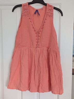 Seraphine Coral Embroidered Maternity & Nursing Top NWOT